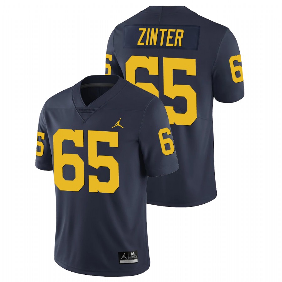 Men's Navy Michigan Wolverines Zak Zinter Limited Football Jersey