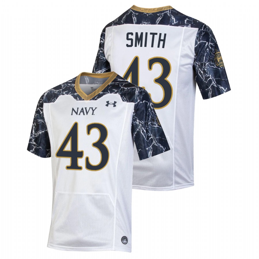 Men's Navy Midshipmen Nelson Smith #43 White Special Game Football Jersey 