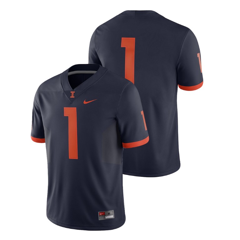 Men's Navy Nike College Football Illinois Fighting Illini 2018 Game Jersey