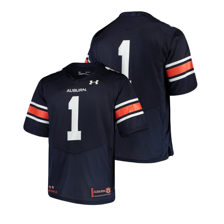 Men's Navy Under Armour College Football Auburn Tigers Team Replica Jersey