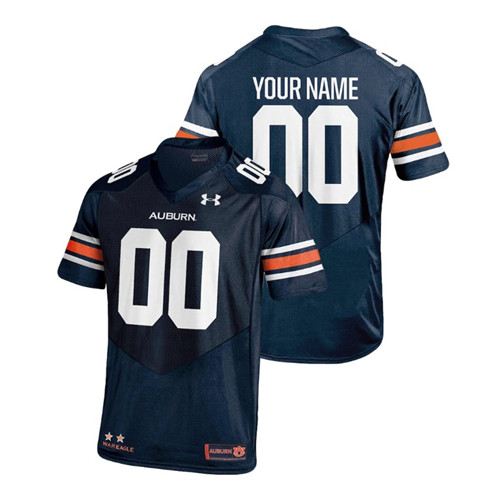 Men's Navy Under Armour Custom College Football Auburn Tigers 2018 TC Jersey