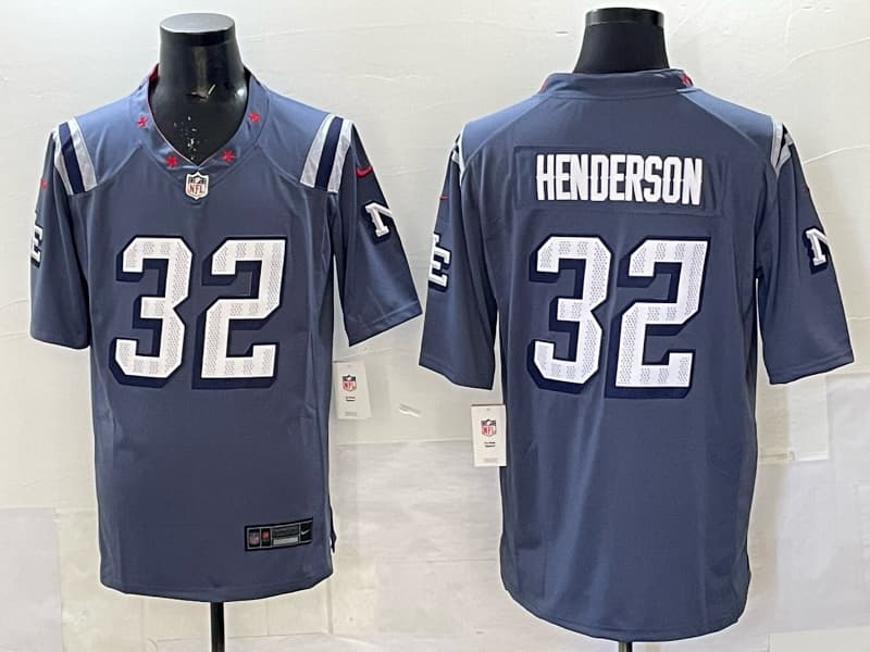 Men's New England   Patriots #32 TreVeyon Henderson White 2025 F.U.S.E. Vapor Limited Football Stitched Jersey