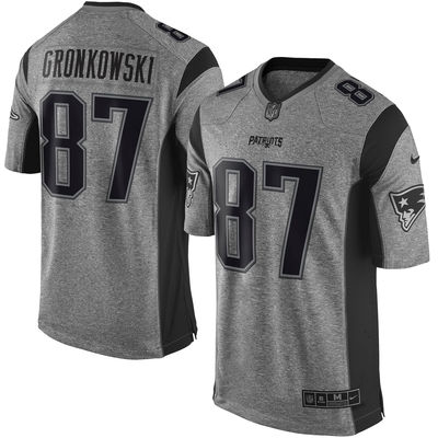 Men's New England 87 Patriots Rob Gronkowski Nike Gray Gridiron Gray Limited Jersey
