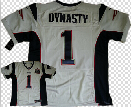 Men's New England Patriots #1 Dynasty Road White Nike Elite Jersey