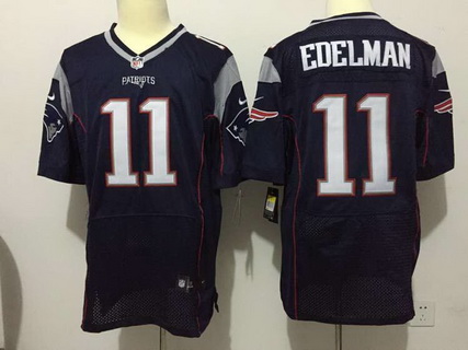 Men's New England Patriots #11 Julian Edelman Navy Blue Team Color 2015 NFL Nike Elite Jersey