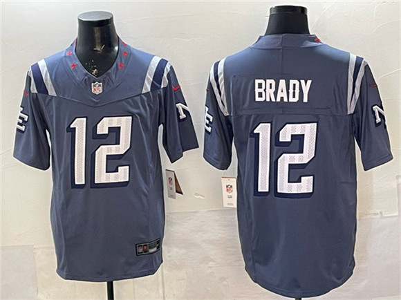 Men's New England Patriots #12 Tom Brady 2025 F.U.S.E. a??Rivalriesa?? Vapor Limited Football Stitched Jersey