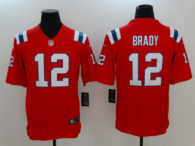 Men's New England Patriots #12 Tom Brady Red Nike Vapor Untouchable Limited Jersey