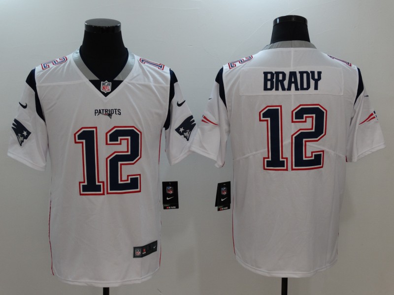 Men's New England Patriots #12 Tom Brady White Nike Vapor Untouchable Limited Jersey