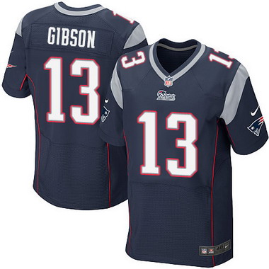 Men's New England Patriots #13 Brandon Gibson Navy Blue Team Color NFL Nike Elite Jersey