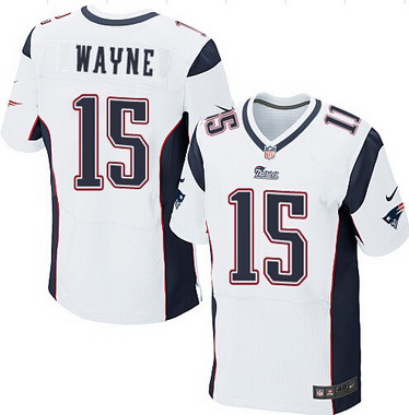 Men's New England Patriots #15 Reggie Wayne White Road NFL Nike Elite Jersey