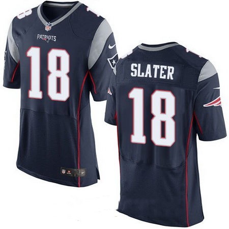 Men's New England Patriots #18 Matthew Slater Navy Blue Team Color Stitched NFL Nike Elite Jersey