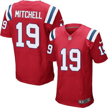 Men's New England Patriots #19 Malcolm Mitchell Red Alternate Stitched NFL Nike Elite Jersey