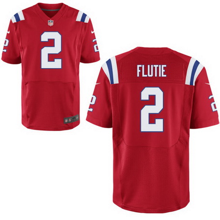 Men's New England Patriots #2 Doug Flutie Red Retired Player NFL Nike Elite Jersey