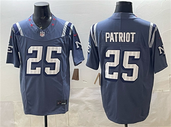 Men's New England Patriots #25 Patriot 2025 F.U.S.E. a??Rivalriesa?? Vapor Limited Football Stitched Jersey
