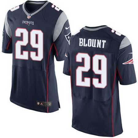 Men's New England Patriots #29 LeGarrette Blount Navy Blue Team Color Nike Elite Jersey