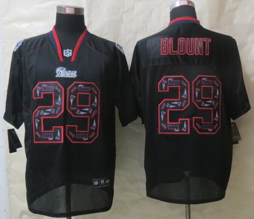 Men's New England Patriots #29 LeGarrette Blount Nike Lights Out Black Ornamented Elite Jersey