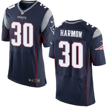 Men's New England Patriots #30 Duron Harmon Navy Blue Team Color Nike Elite Jersey