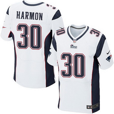 Men's New England Patriots #30 Duron Harmon White Road NFL Nike Elite Jersey