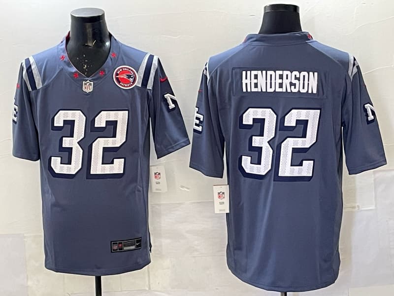 Men's New England Patriots #32 TreVeyon Henderson White 2025 F.U.S.E. Vapor Limited  Football Stitched Jersey