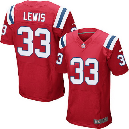 Men's New England Patriots #33 Dion Lewis Red Alternate Stitched NFL Nike Elite Jersey