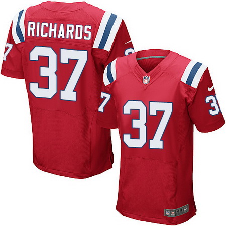 Men's New England Patriots #37 Jordan Richards Red Alternate Stitched NFL Nike Elite Jersey