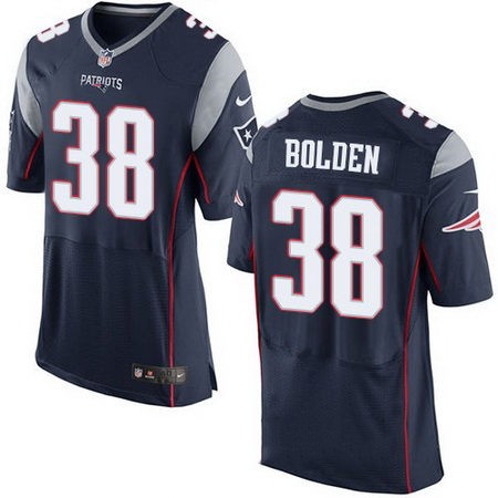 Men's New England Patriots #38 Brandon Bolden Navy Blue Team Color Stitched NFL Nike Elite Jersey