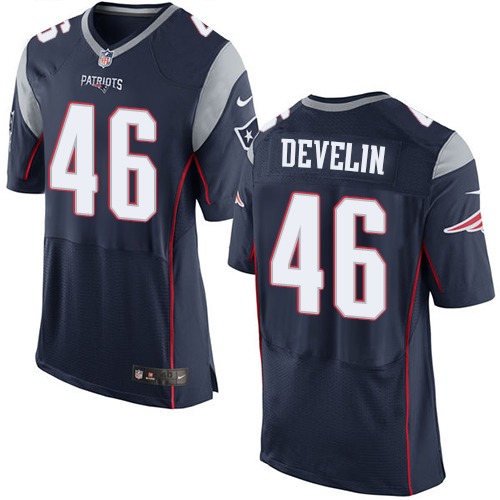 Men's New England Patriots #46 James Develin Nike Elite Navy Jersey