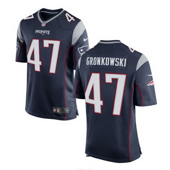 Men's New England Patriots #47 Glenn Gronkowski Navy Blue Team Color Nike Elite Jersey