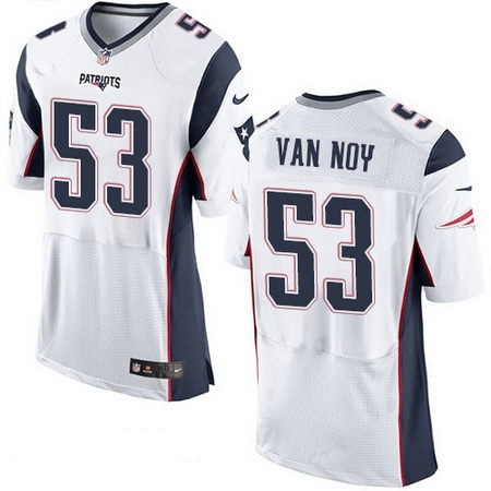 Men's New England Patriots #53 Kyle Van Noy White Road Stitched NFL Nike Elite Jersey