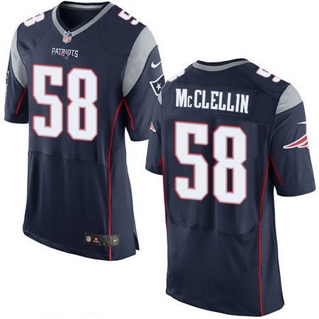 Men's New England Patriots #58 Shea McClellin Navy Blue Team Color Stitched NFL Nike Elite Jersey