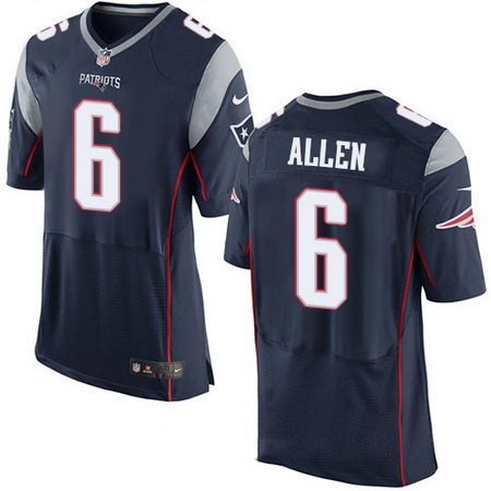 Men's New England Patriots #6 Ryan Allen Navy Blue Team Color Stitched NFL Nike Elite Jersey