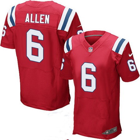 Men's New England Patriots #6 Ryan Allen Red Alternate Stitched NFL Nike Elite Jersey