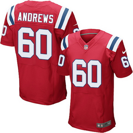 Men's New England Patriots #60 David Andrews Red Alternate Stitched NFL Nike Elite Jersey