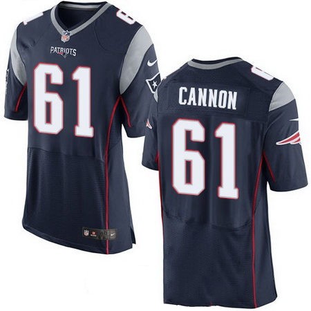 Men's New England Patriots #61 Marcus Cannon Navy Blue Team Color Stitched NFL Nike Elite Jersey