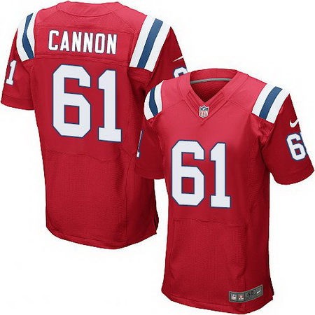 Men's New England Patriots #61 Marcus Cannon Red Alternate Stitched NFL Nike Elite Jersey