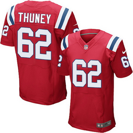 Men's New England Patriots #62 Joe Thuney Red Alternate Stitched NFL Nike Elite Jersey
