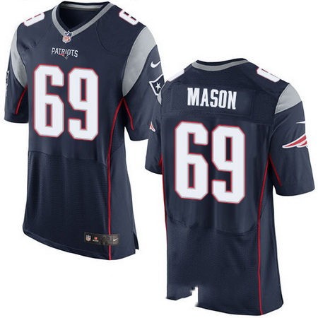Men's New England Patriots #69 Shaq Mason Navy Blue Team Color Stitched NFL Nike Elite Jersey