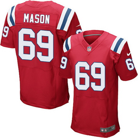 Men's New England Patriots #69 Shaq Mason Red Alternate Stitched NFL Nike Elite Jersey