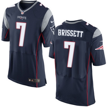 Men's New England Patriots #7 Jacoby Brissett Navy Blue Team Color Nike Elite Jersey