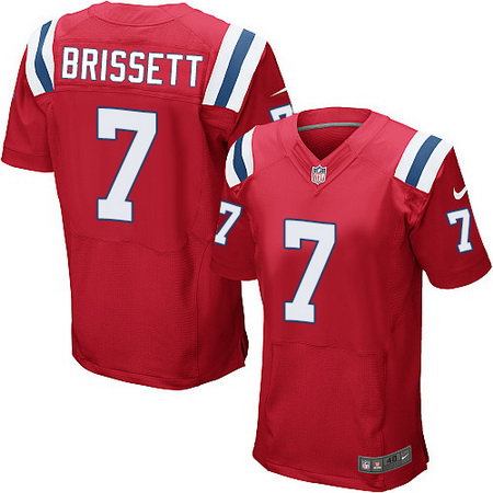 Men's New England Patriots #7 Jacoby Brissett Red Alternate Nike Elite Jersey