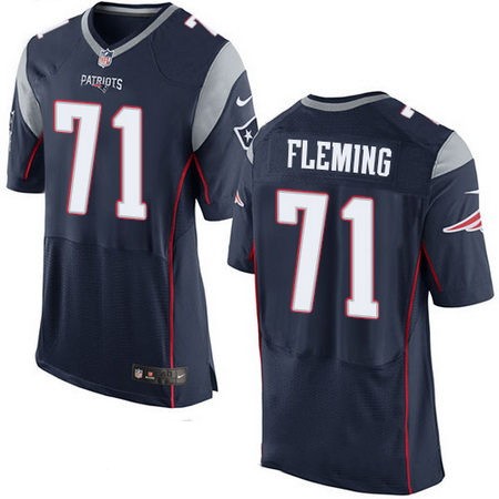 Men's New England Patriots #71 Cameron Fleming Navy Blue Team Color Stitched NFL Nike Elite Jersey