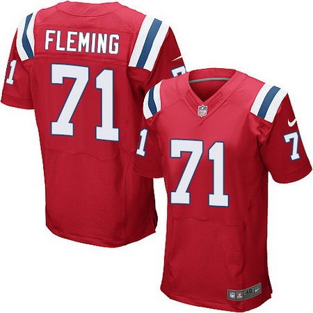 Men's New England Patriots #71 Cameron Fleming Red Alternate Stitched NFL Nike Elite Jersey