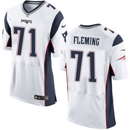 Men's New England Patriots #71 Cameron Fleming White Road Stitched NFL Nike Elite Jersey