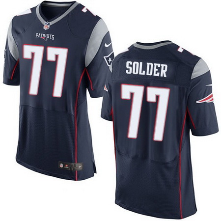 Men's New England Patriots #77 Nate Solder Navy Blue Team Color NFL Nike Elite Jersey