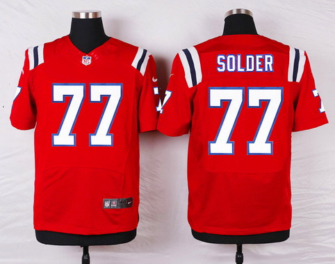 Men's New England Patriots #77 Nate Solder Red Alternate NFL Nike Elite Jersey