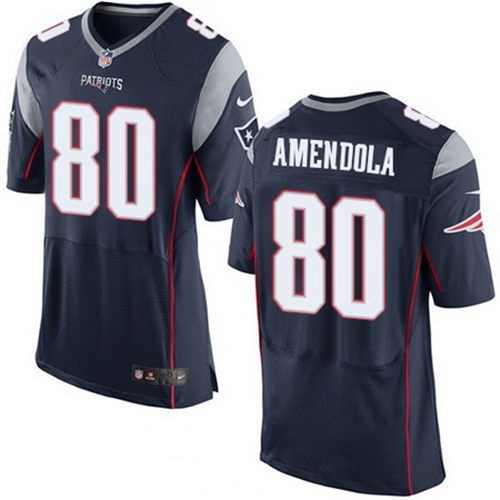Men's New England Patriots #80 Danny Amendola Navy Blue Team Color Nike Elite Jersey