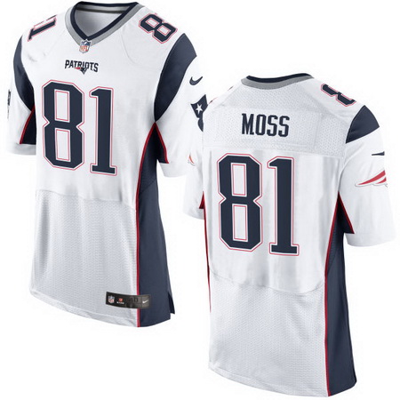 Men's New England Patriots #81 Randy Moss White Retired Player NFL Nike Elite Jersey