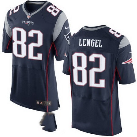 Men's New England Patriots #82 Matt Lengel Navy Blue Team Color Stitched NFL Nike Elite Jersey