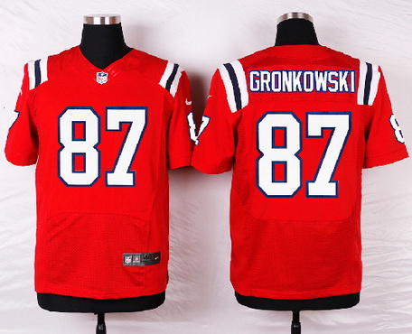 Men's New England Patriots #87 Rob Gronkowski Red Alternate NFL Nike Elite Jersey