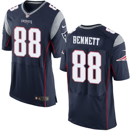 Men's New England Patriots #88 Martellus Bennett Navy Blue Team Color Nike Elite Jersey